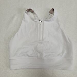 Lululemon Athletica White Zip-Front Sports Bra